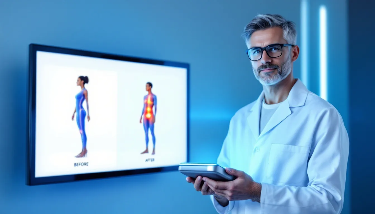 A physiotherapist integrating therapeutic laser into a treatment plan.